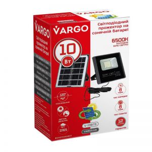 LED прожектор на солнечной батарее Vargo 10W 6500K